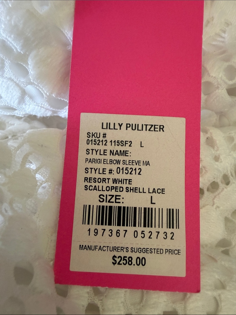 Lilly Pulizter Parigi Lace Maxi Dress white size Large NWT - Picture 11 of 11